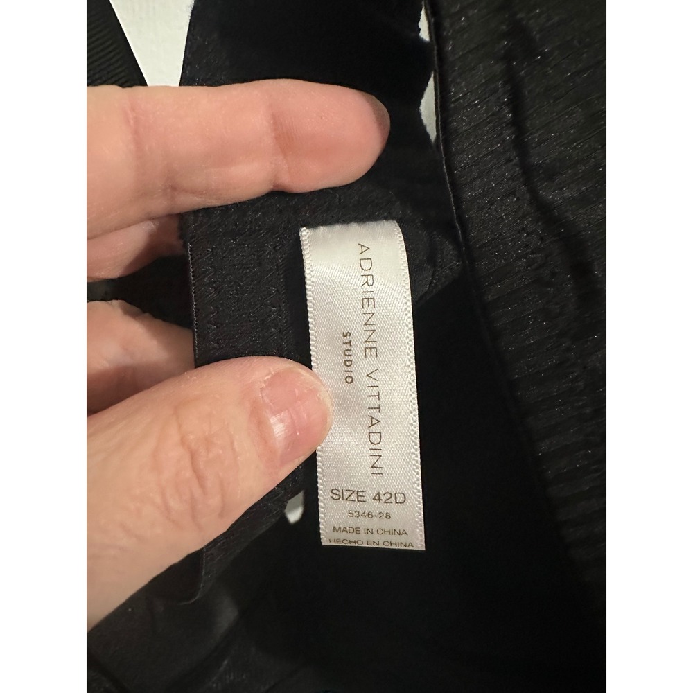 Adrienne Vittadini Studio Black Ribbed Full Coverage Bra Plus Size 42D Wireless - Picture 7 of 8